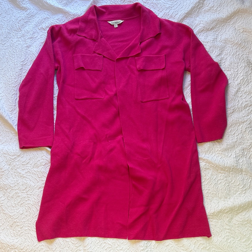 Women's Pink Trench Coat Sweater